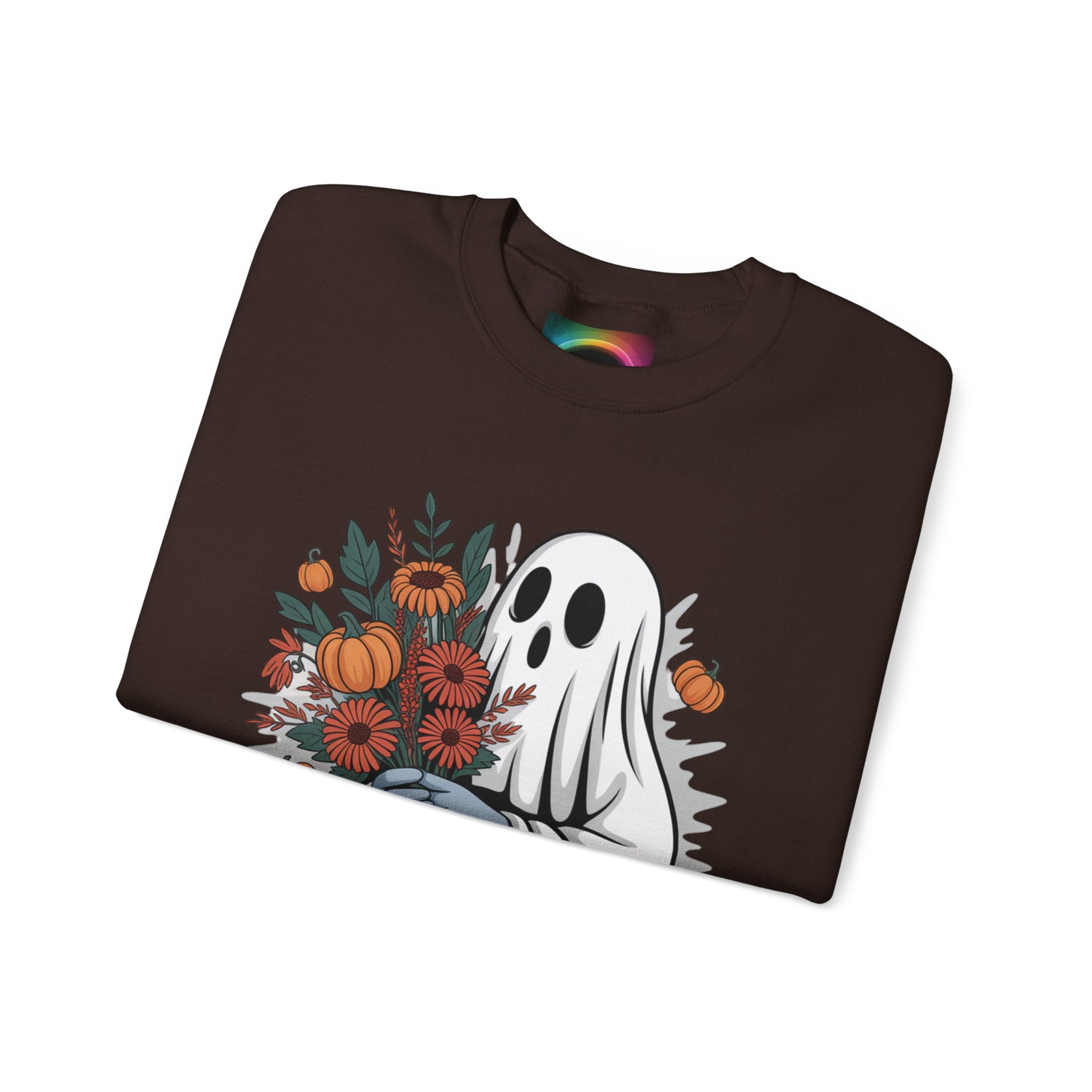 AI Weird "Glitch Garden  Ghost" Unisex Garment-Dyed Sweatshirt