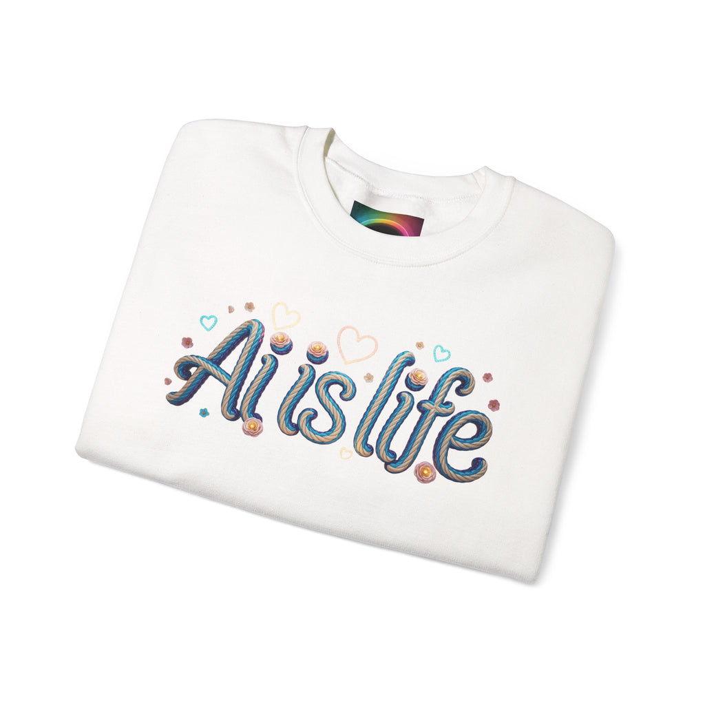 AI is LIFE " TWISTED BEAUTY " Retro Script Graphic Pullover for Artists Sweatshirt