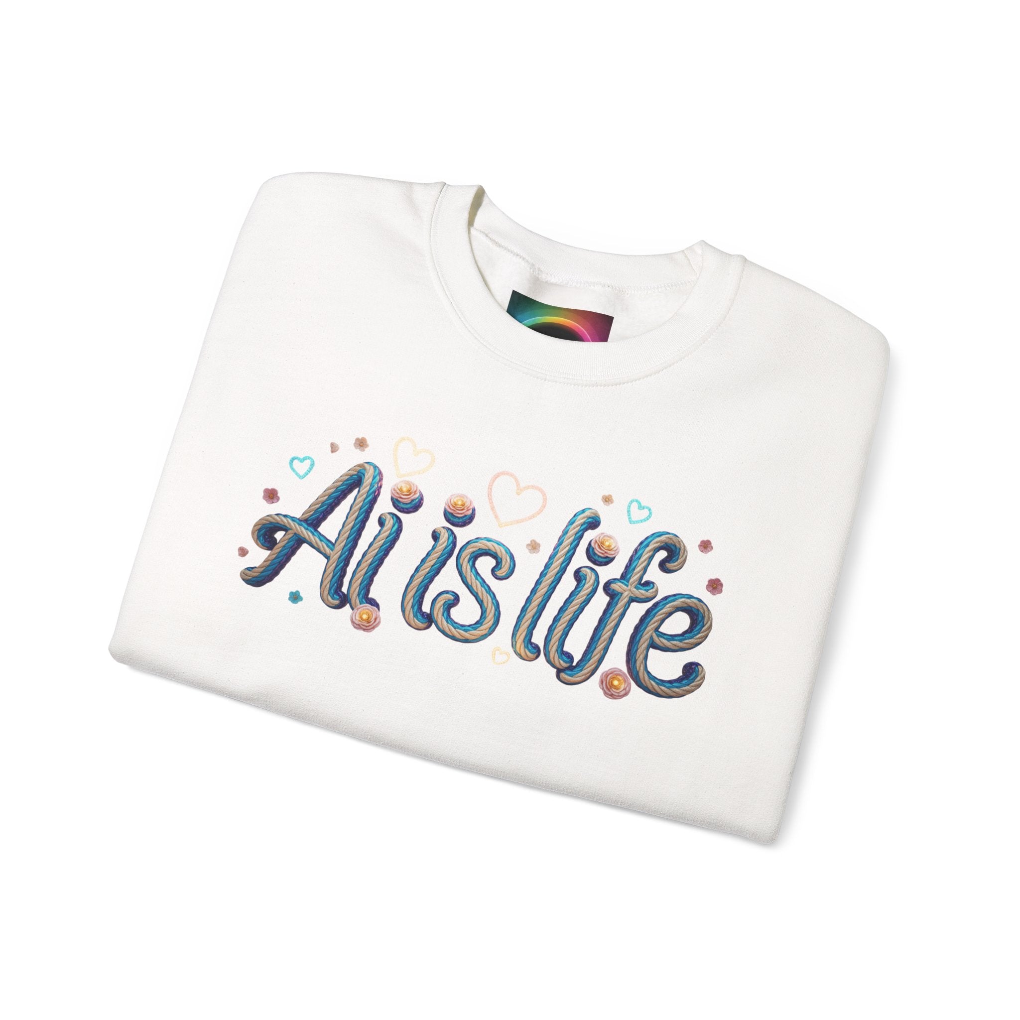 AI is LIFE " TWISTED BEAUTY " Retro Script Graphic Pullover for Artists Sweatshirt