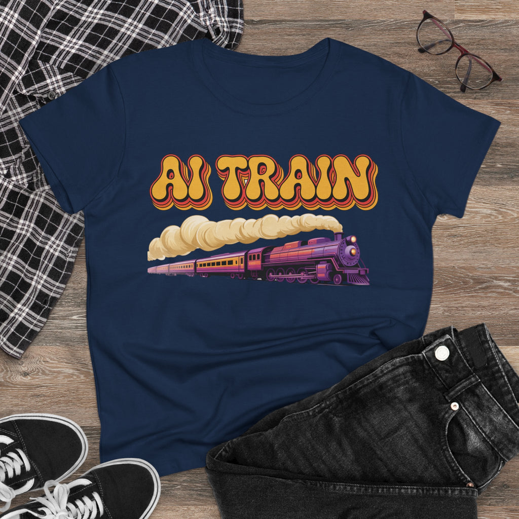 AI TRAIN  "Quantum Rail System" Women's Midweight Cotton Tee