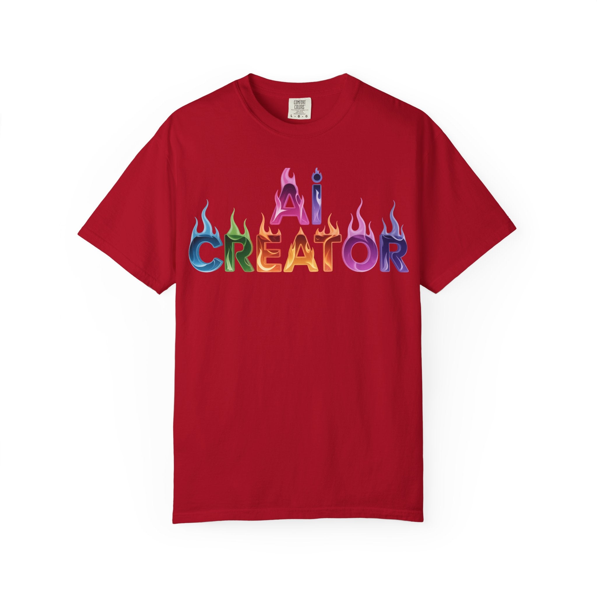 AI CREATOR  "Fire in the Code" Unisex Garment-Dyed T-shirt