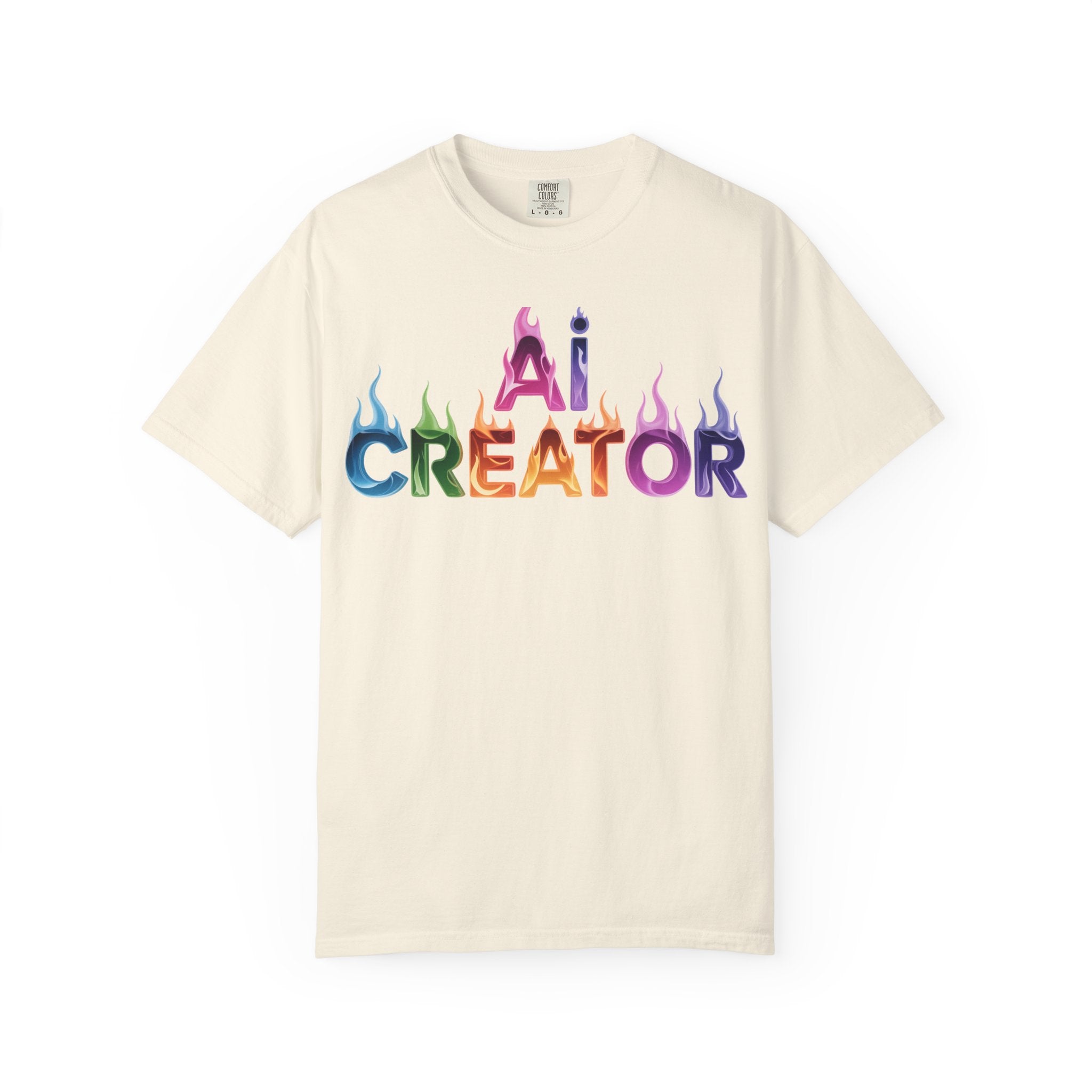 AI CREATOR  "Fire in the Code" Unisex Garment-Dyed T-shirt