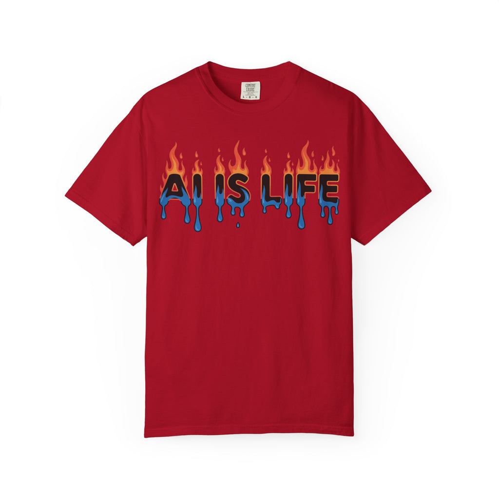 AI IS LIFE – “AI MELTDOWN” Unisex Garment-Dyed T-shirt