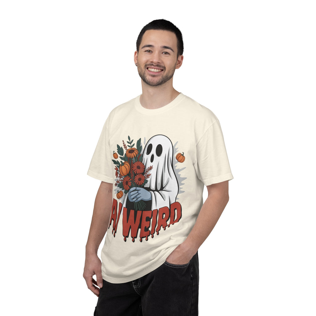AI WEIRD "Glitch Garden Ghost" Unisex Garment-Dyed T-shirt