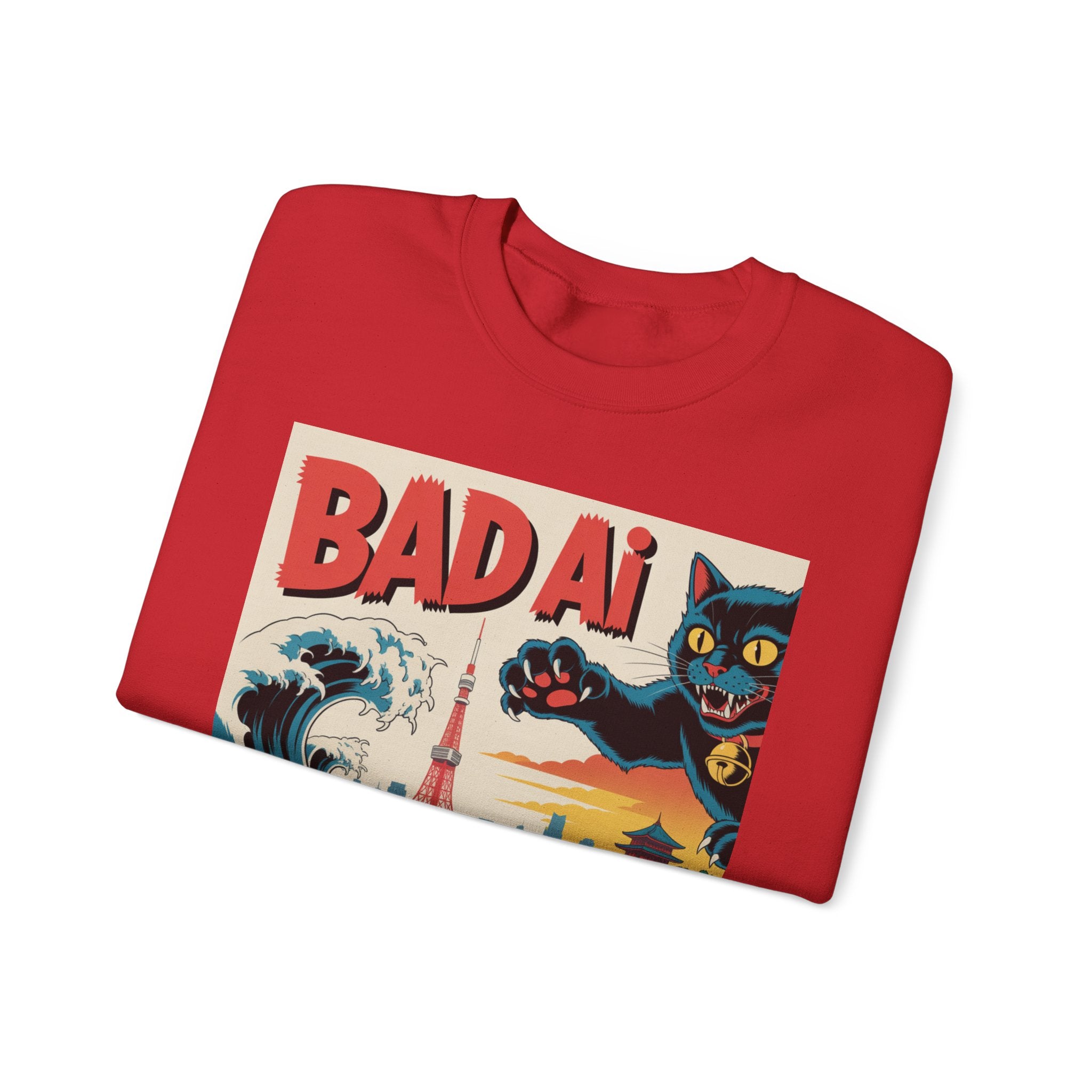 BAD AI  "Kaiju Kitty"  Unisex Heavy Blend™ Crewneck Sweatshirt
