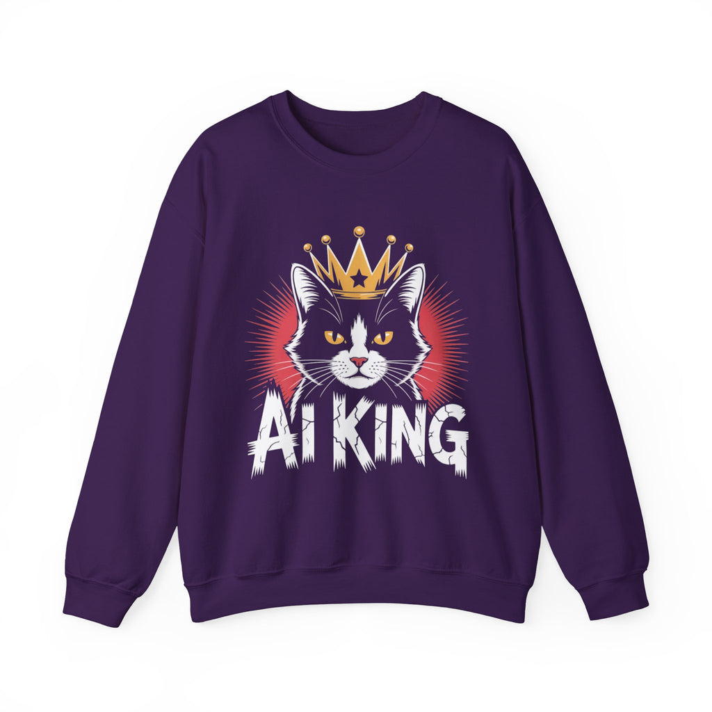 AI King  "Glitch Monarch" Unisex Heavy Blend™ Crewneck Sweatshirt