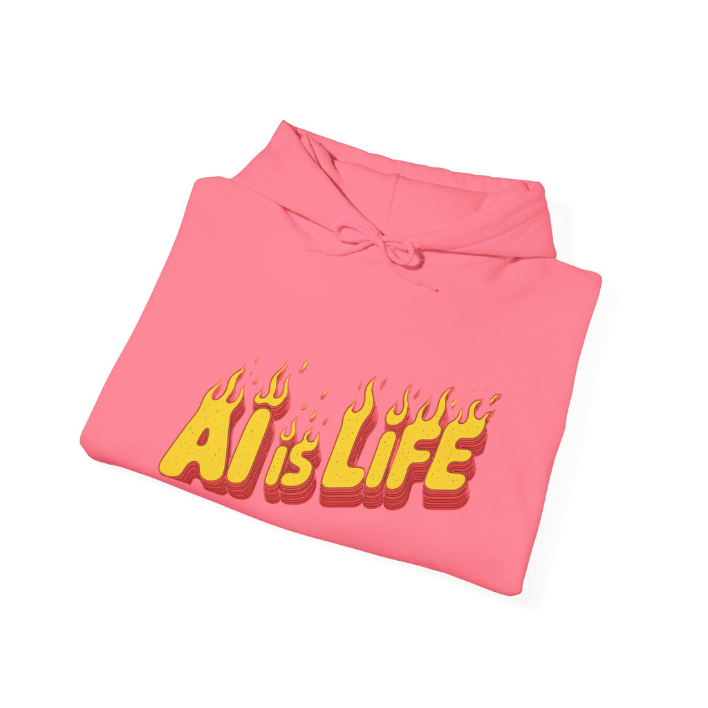 AI is LIFE “FLAME CODE” Unisex Heavy Blend™ Hooded Sweatshirt