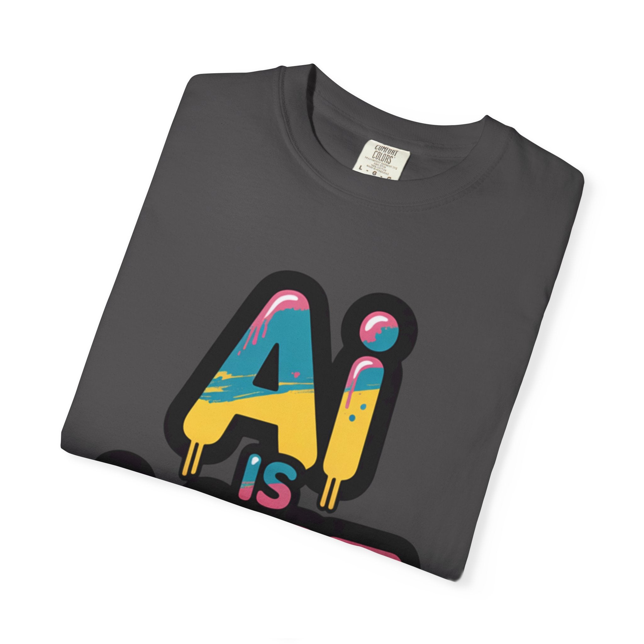 AI IS LIFE  " Neon Circuit " Unisex Garment-Dyed T-shirt