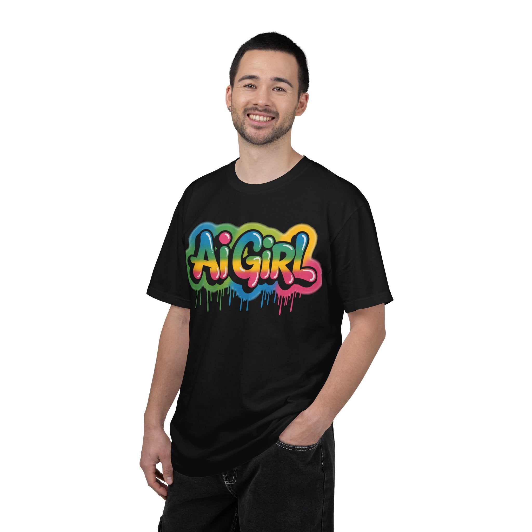 Ai Girl  "Graffiti Glow " Unisex Heavy Blend Garment-Dyed T-shirt