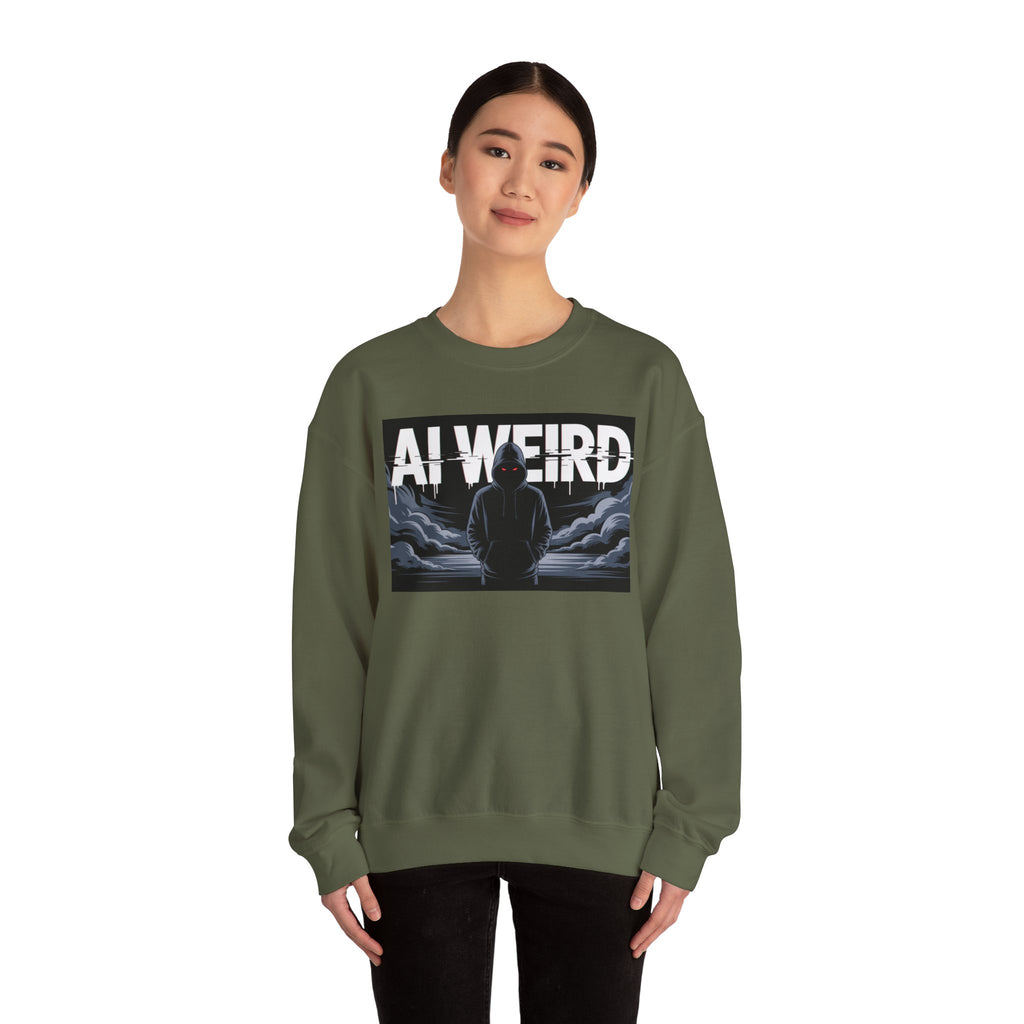 AI WEIRD – “DARK DATA ENTITY” Unisex Heavy Blend™ Crewneck Sweatshirt