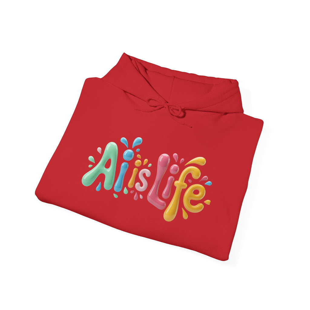 AI IS LIFE “Colorful Circuit Pop” Unisex Heavy Blend™ Hooded Sweatshirt