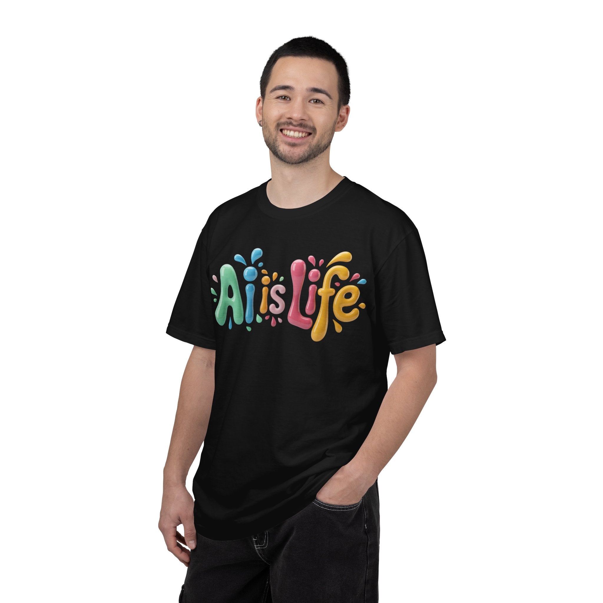 AI IS LIFE  “Colorful Circuit Pop”  Unisex Garment-Dyed T-shirt