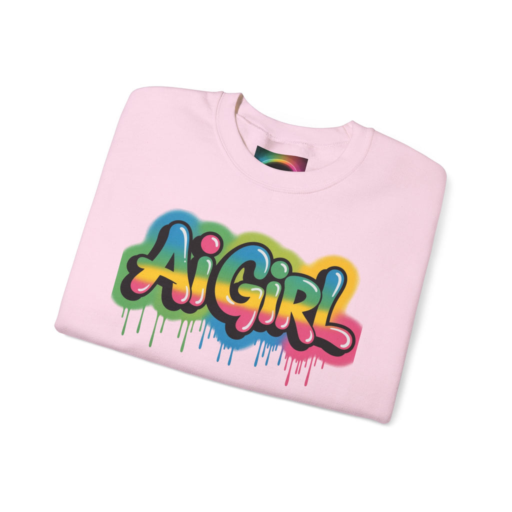 Ai Girl "Graffiti Glow" Unisex Heavy Blend Crewneck Sweatshirt