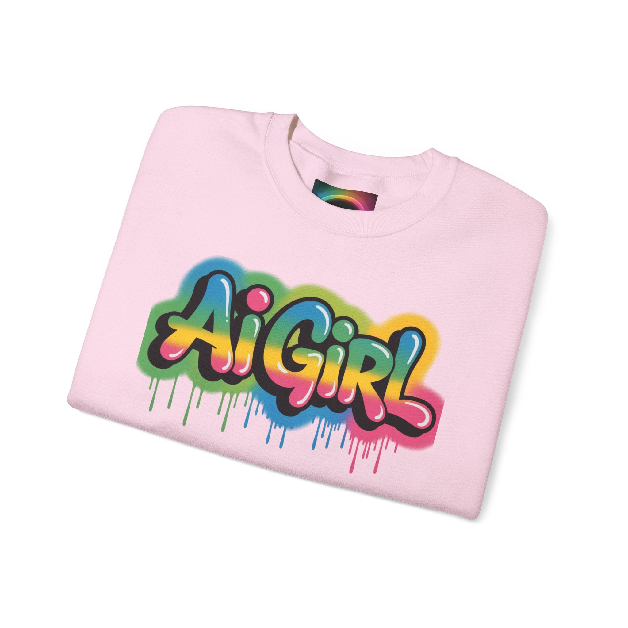 Ai Girl "Graffiti Glow" Unisex Heavy Blend Crewneck Sweatshirt