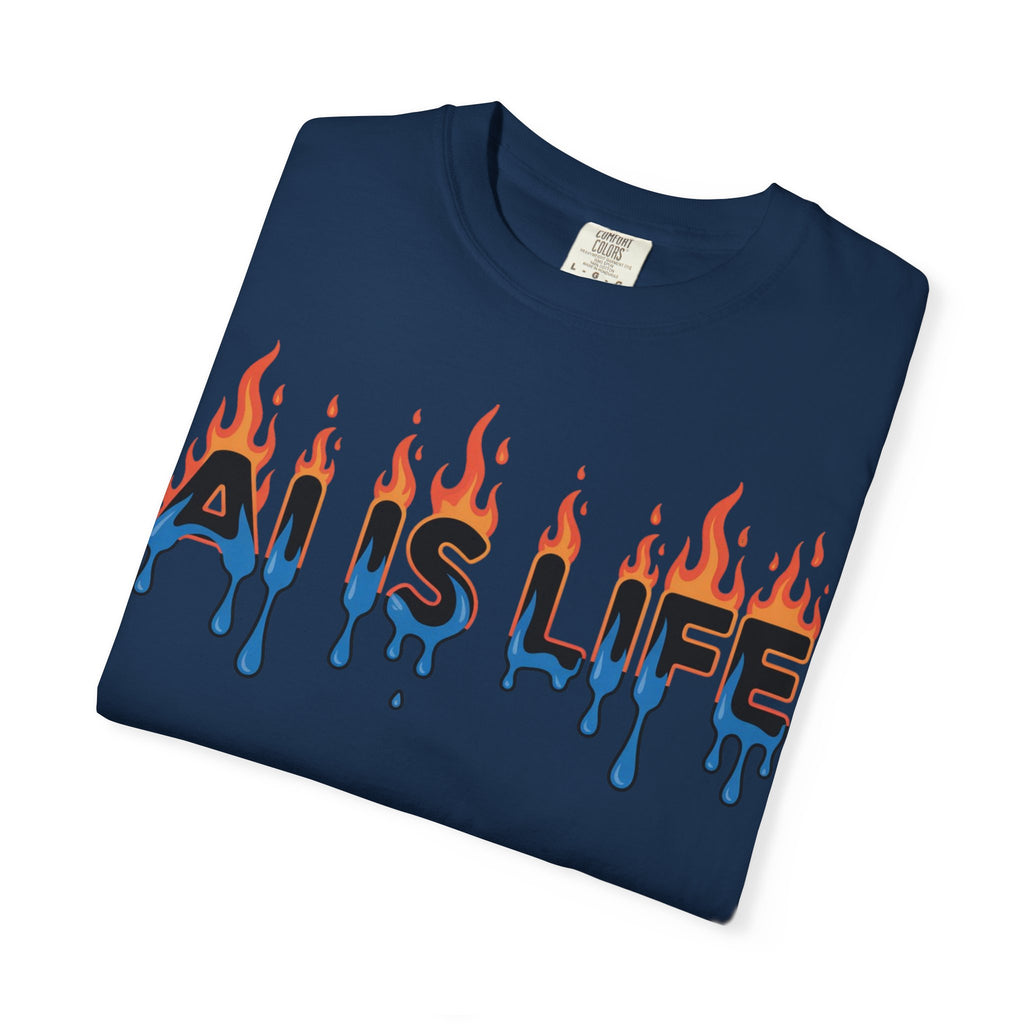 AI IS LIFE – “AI MELTDOWN” Unisex Garment-Dyed T-shirt