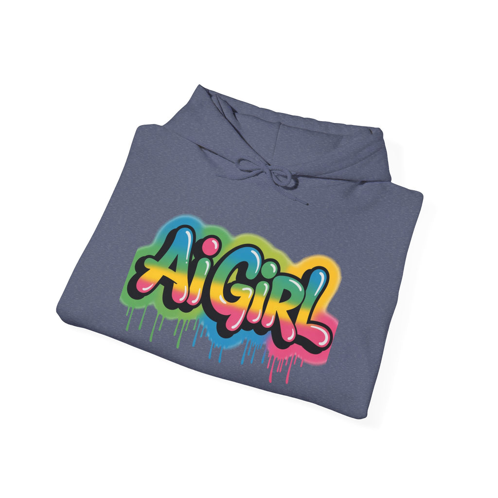 Ai Girl  "Graffiti Glow"  Unisex Heavy Blend™ Hooded Sweatshirt