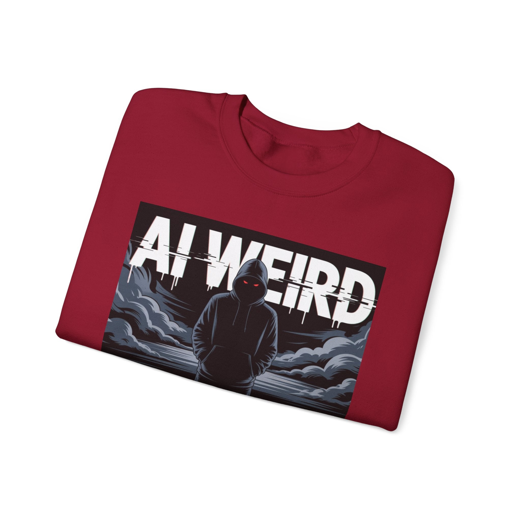 AI WEIRD – “DARK DATA ENTITY” Unisex Heavy Blend™ Crewneck Sweatshirt