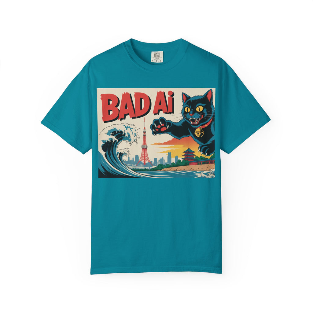 BAD AI  " Kaiju Kitty "  Unisex Garment-Dyed T-shirt