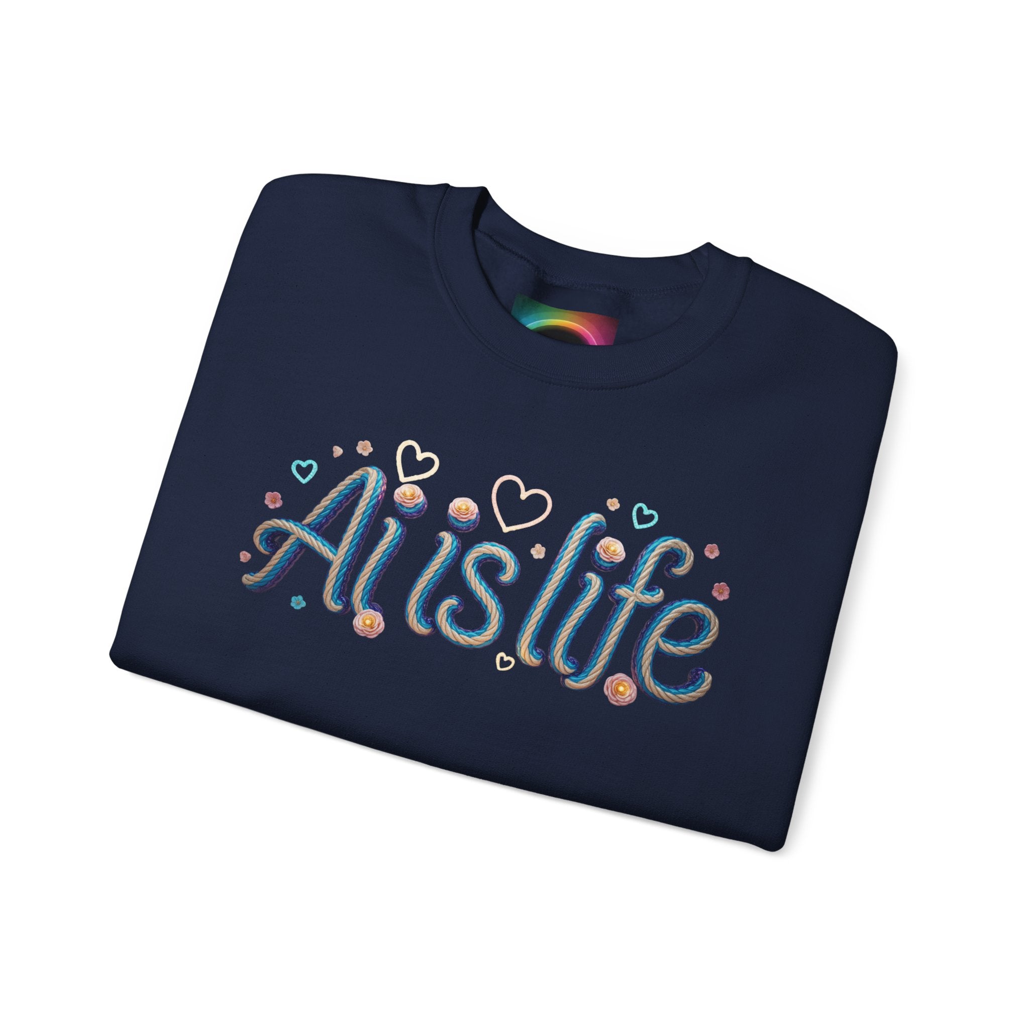 AI is LIFE " TWISTED BEAUTY " Retro Script Graphic Pullover for Artists Sweatshirt