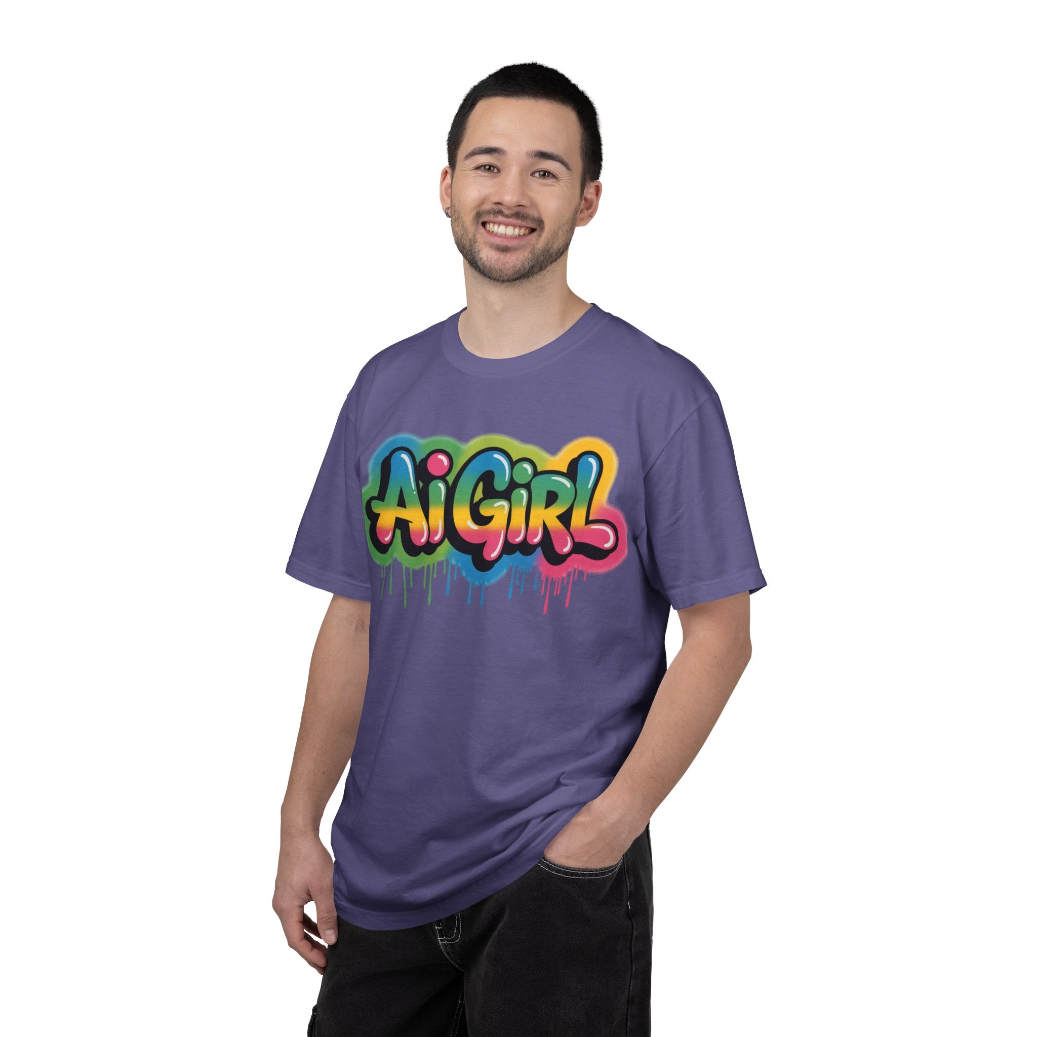 Ai Girl  "Graffiti Glow " Unisex Heavy Blend Garment-Dyed T-shirt