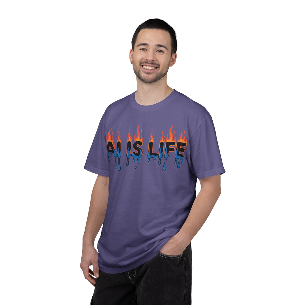 AI IS LIFE – “AI MELTDOWN” Unisex Garment-Dyed T-shirt