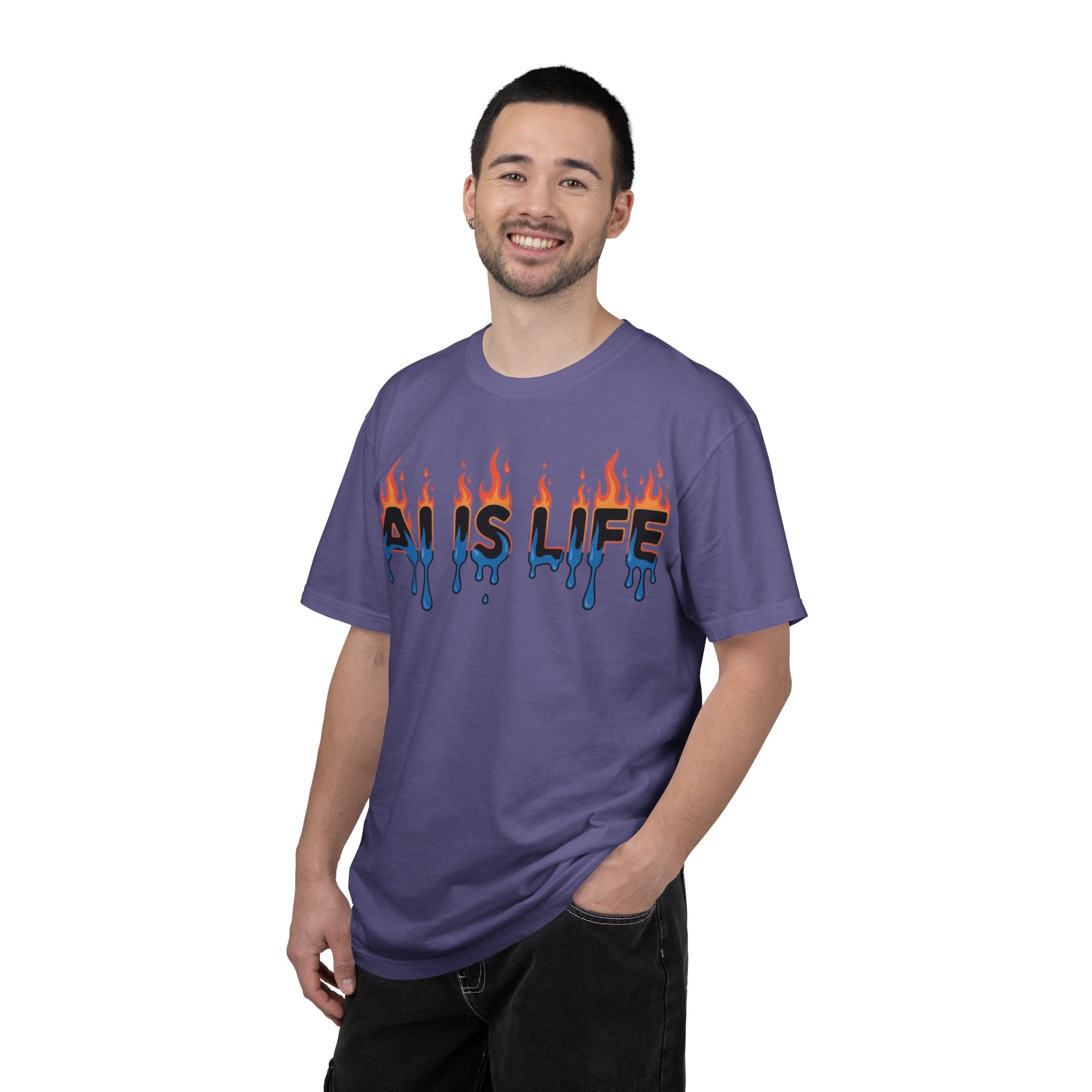 AI IS LIFE – “AI MELTDOWN” Unisex Garment-Dyed T-shirt