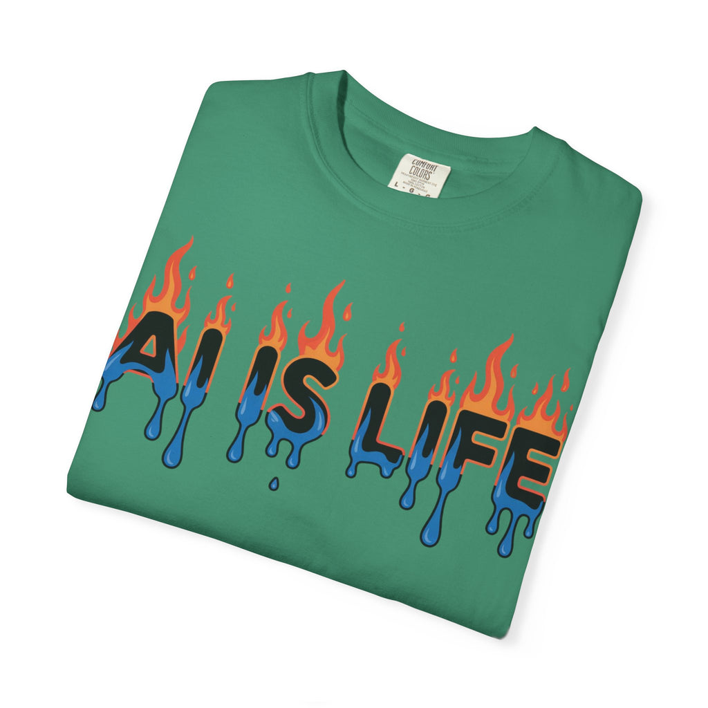 AI IS LIFE – “AI MELTDOWN” Unisex Garment-Dyed T-shirt