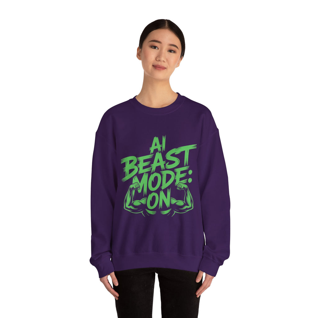 AI BEAST MODE: ON “DIGITAL HULK ENERGY” Unisex Heavy Blend™ Crewneck Sweatshirt