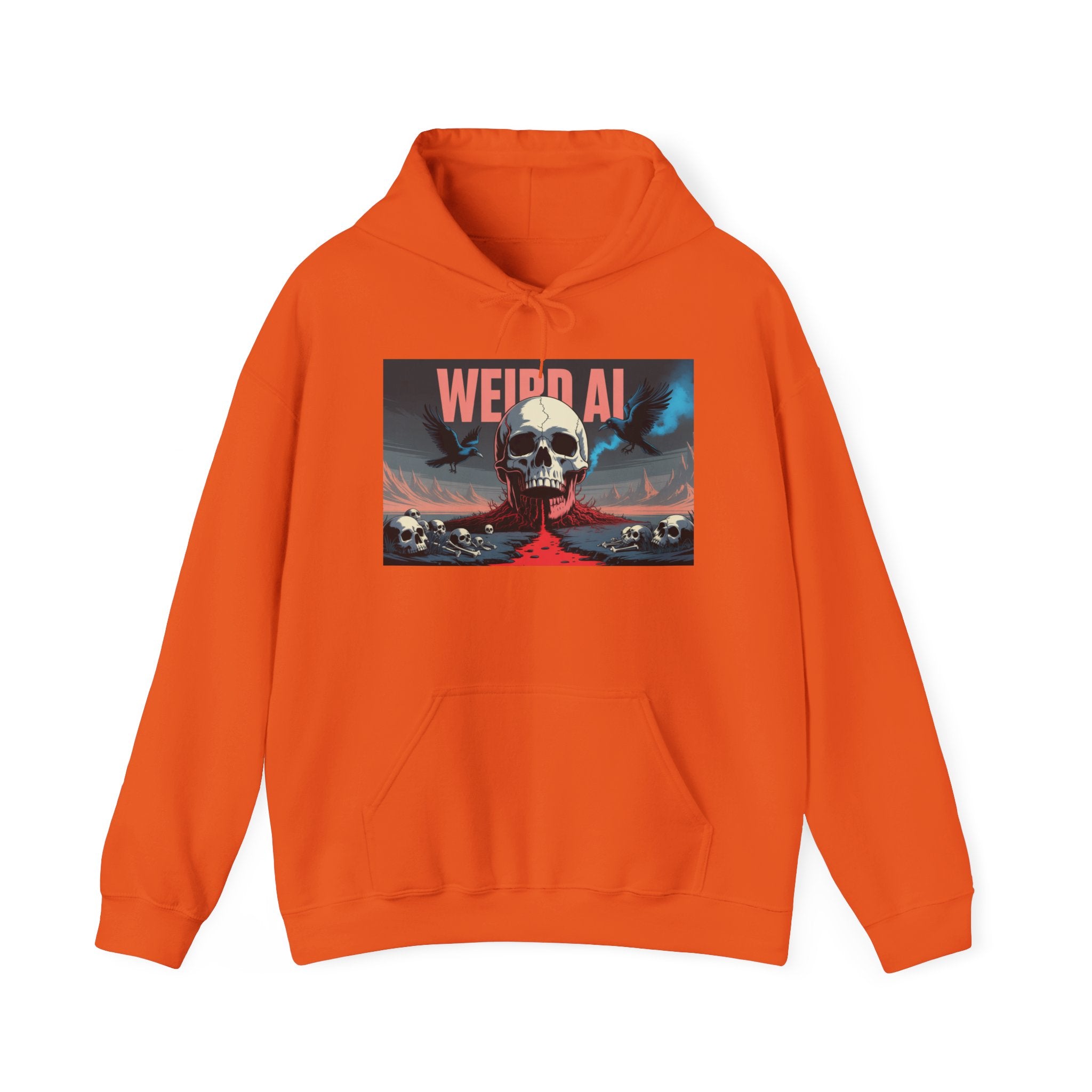 Weird AI " Skeleton Volcano Edition " Unisex Heavy Blend™ Hooded Sweatshirt