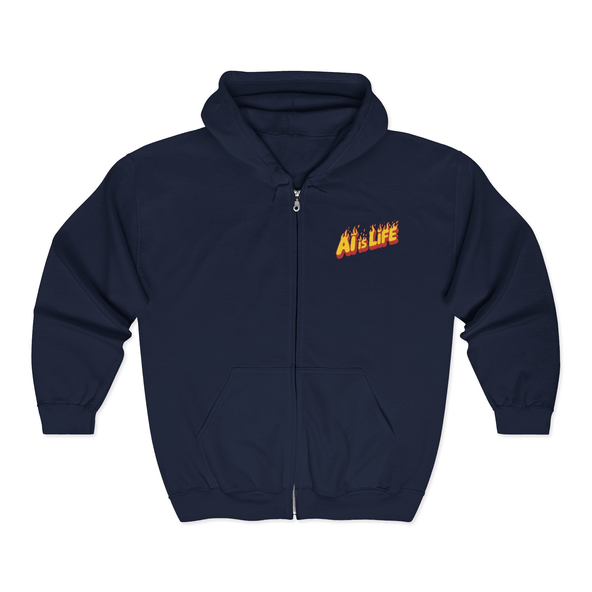 AI is LIFE “FLAME CODE” Unisex Heavy Blend™ Full Zip Hooded Sweatshirt