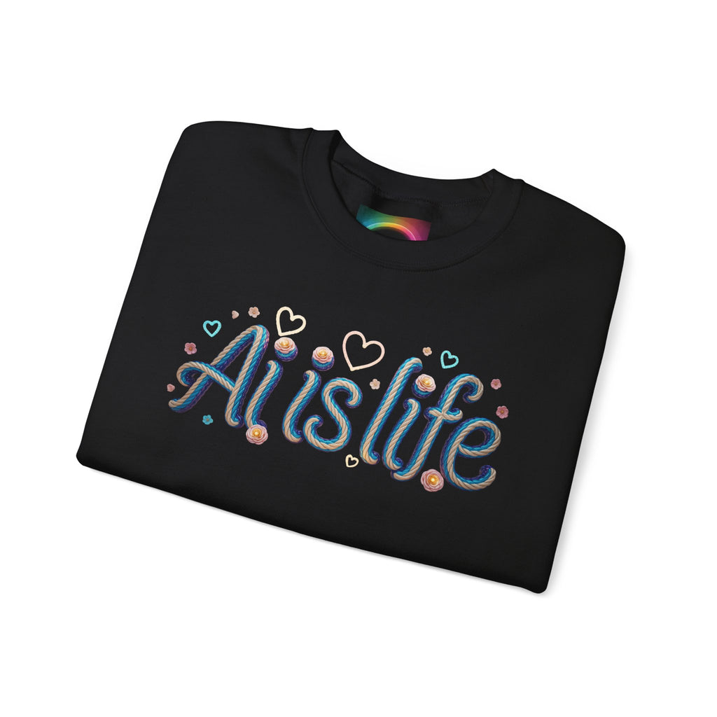 AI is LIFE " TWISTED BEAUTY " Retro Script Graphic Pullover for Artists Sweatshirt