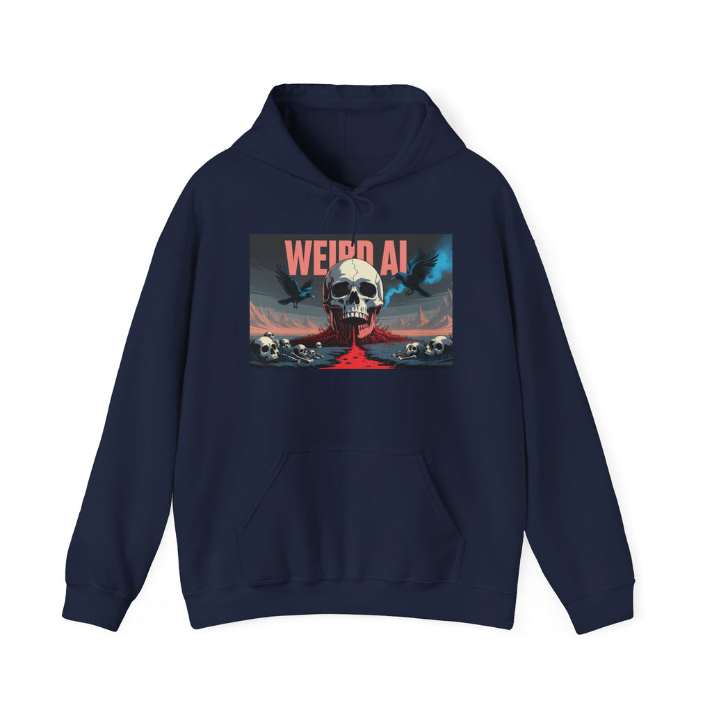 Weird AI " Skeleton Volcano Edition " Unisex Heavy Blend™ Hooded Sweatshirt