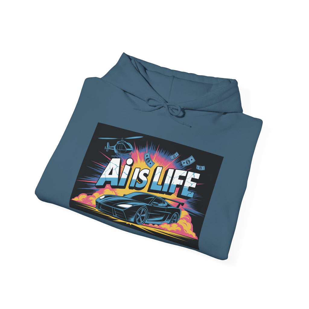 AI is LIFE " Action Mode "  Unisex Heavy Blend™ Hooded Sweatshirt