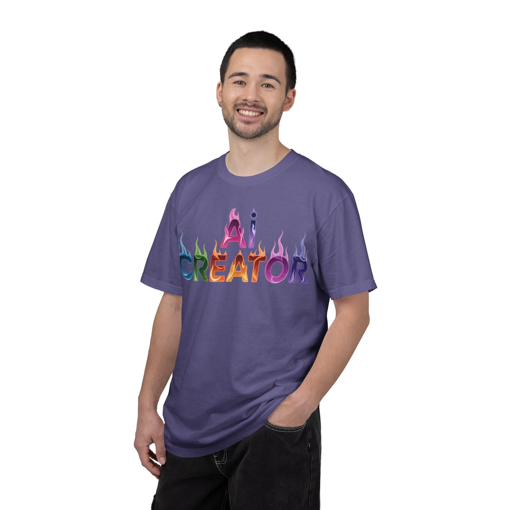 AI CREATOR  "Fire in the Code" Unisex Garment-Dyed T-shirt