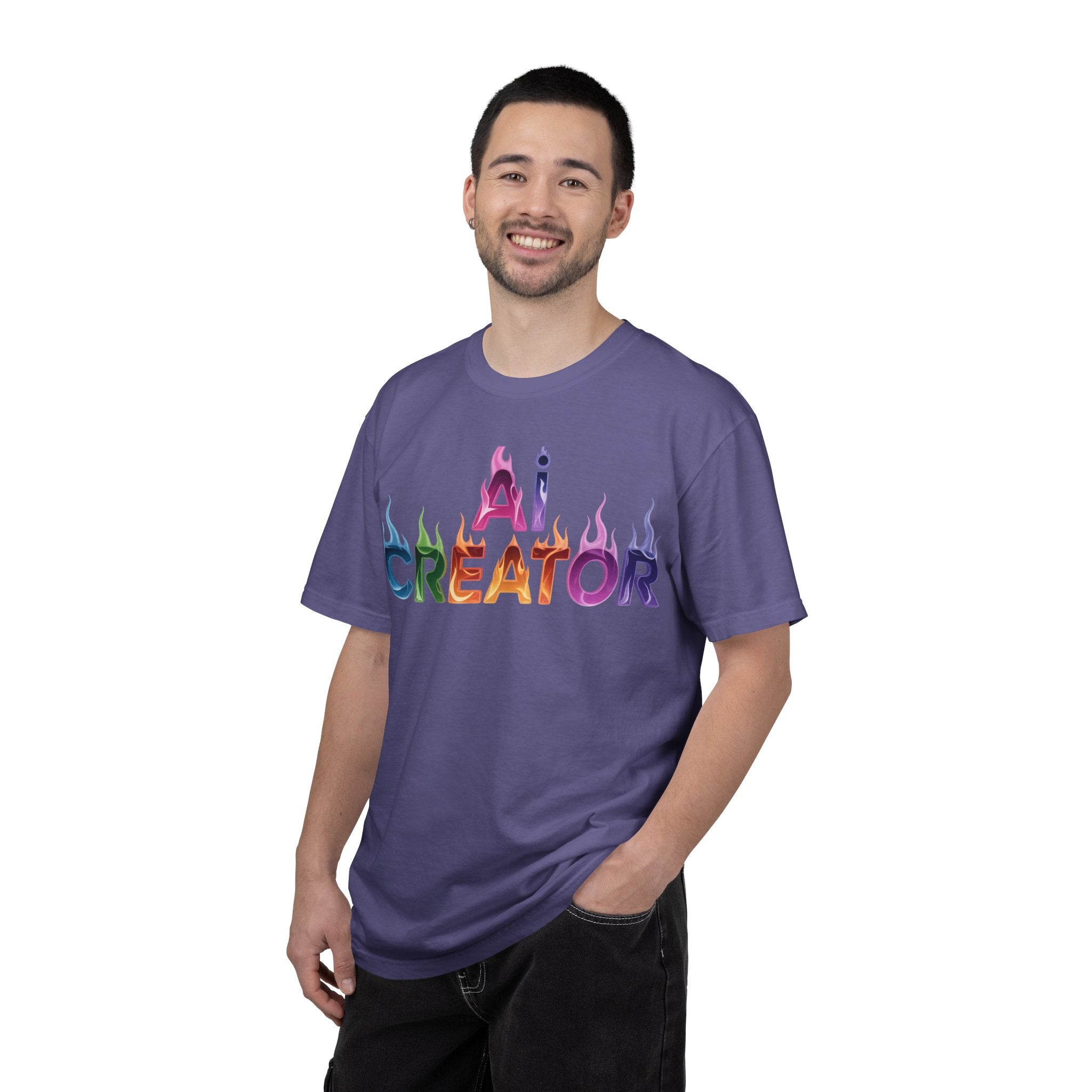 AI CREATOR  "Fire in the Code" Unisex Garment-Dyed T-shirt