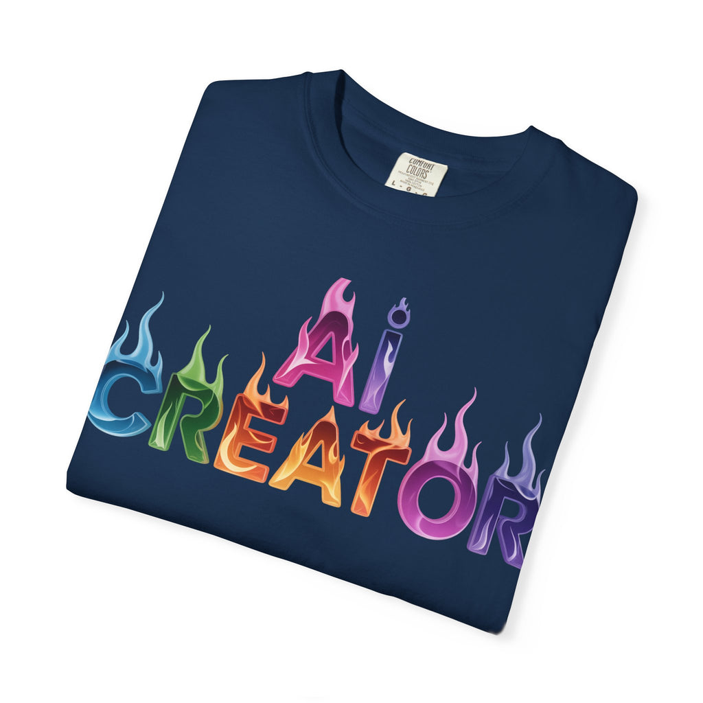 AI CREATOR  "Fire in the Code" Unisex Garment-Dyed T-shirt