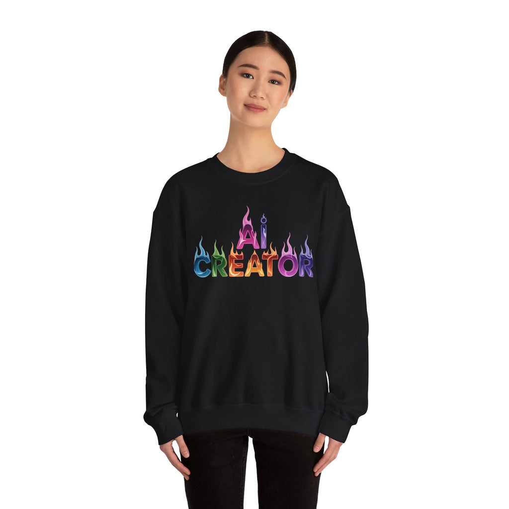 AI CREATOR  "Fire in the Code" Unisex Heavy Blend™ Crewneck Sweatshirt