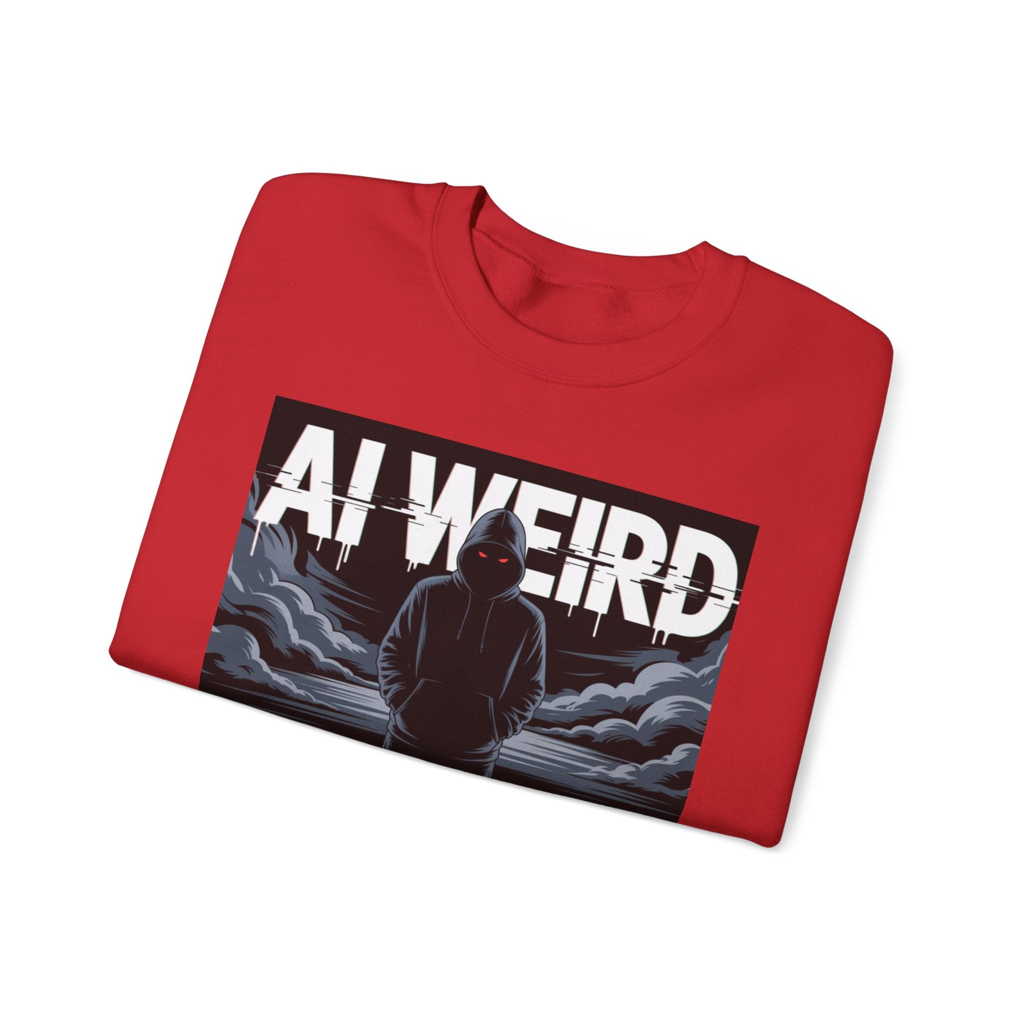 AI WEIRD – “DARK DATA ENTITY” Unisex Heavy Blend™ Crewneck Sweatshirt