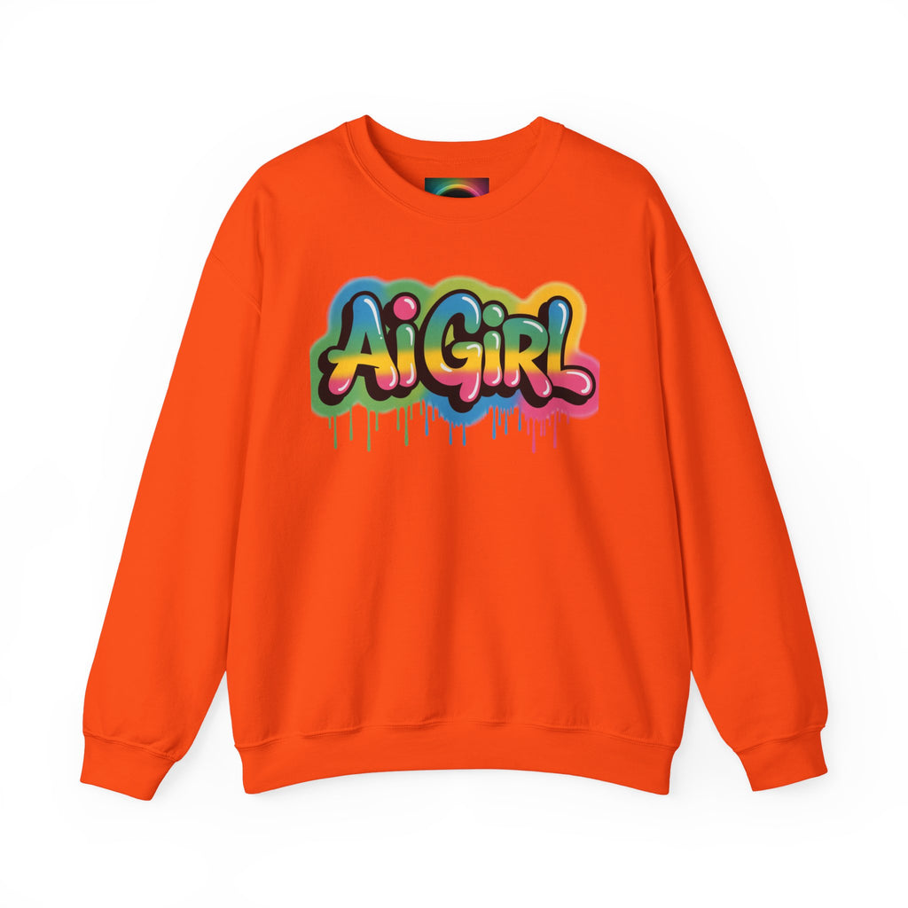 Ai Girl "Graffiti Glow" Unisex Heavy Blend Crewneck Sweatshirt