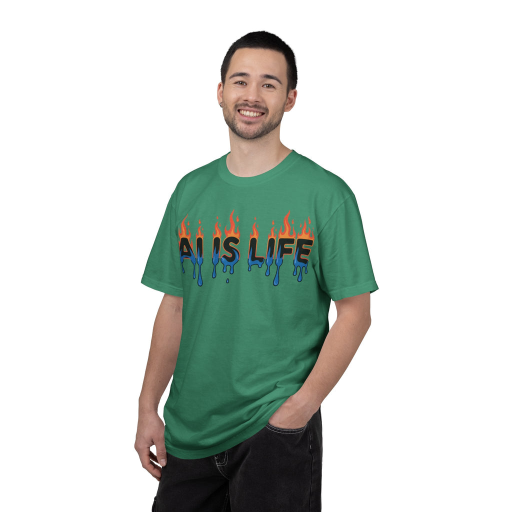 AI IS LIFE – “AI MELTDOWN” Unisex Garment-Dyed T-shirt