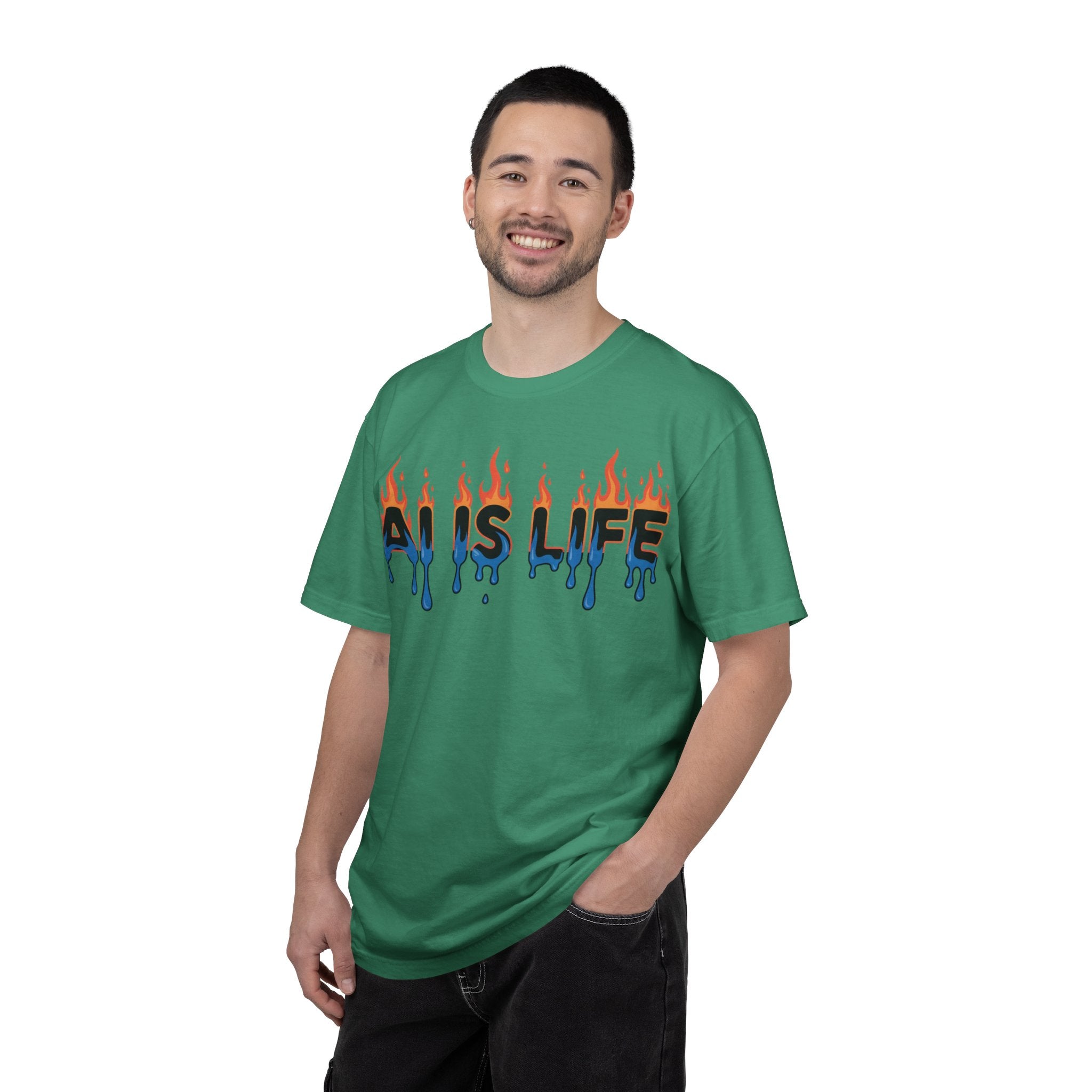 AI IS LIFE – “AI MELTDOWN” Unisex Garment-Dyed T-shirt