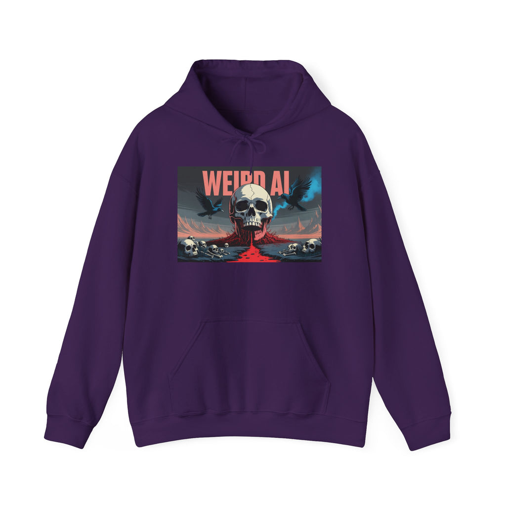 Weird AI " Skeleton Volcano Edition " Unisex Heavy Blend™ Hooded Sweatshirt