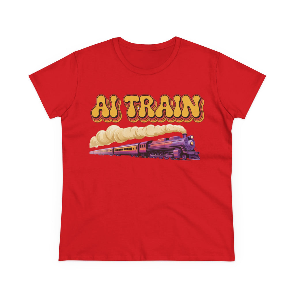 AI TRAIN  "Quantum Rail System" Women's Midweight Cotton Tee
