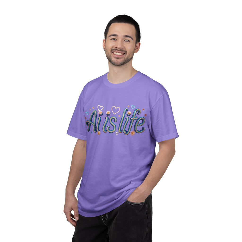 AI is Life  "TWISTED BEAUTY" Unisex Garment-Dyed T-shirt