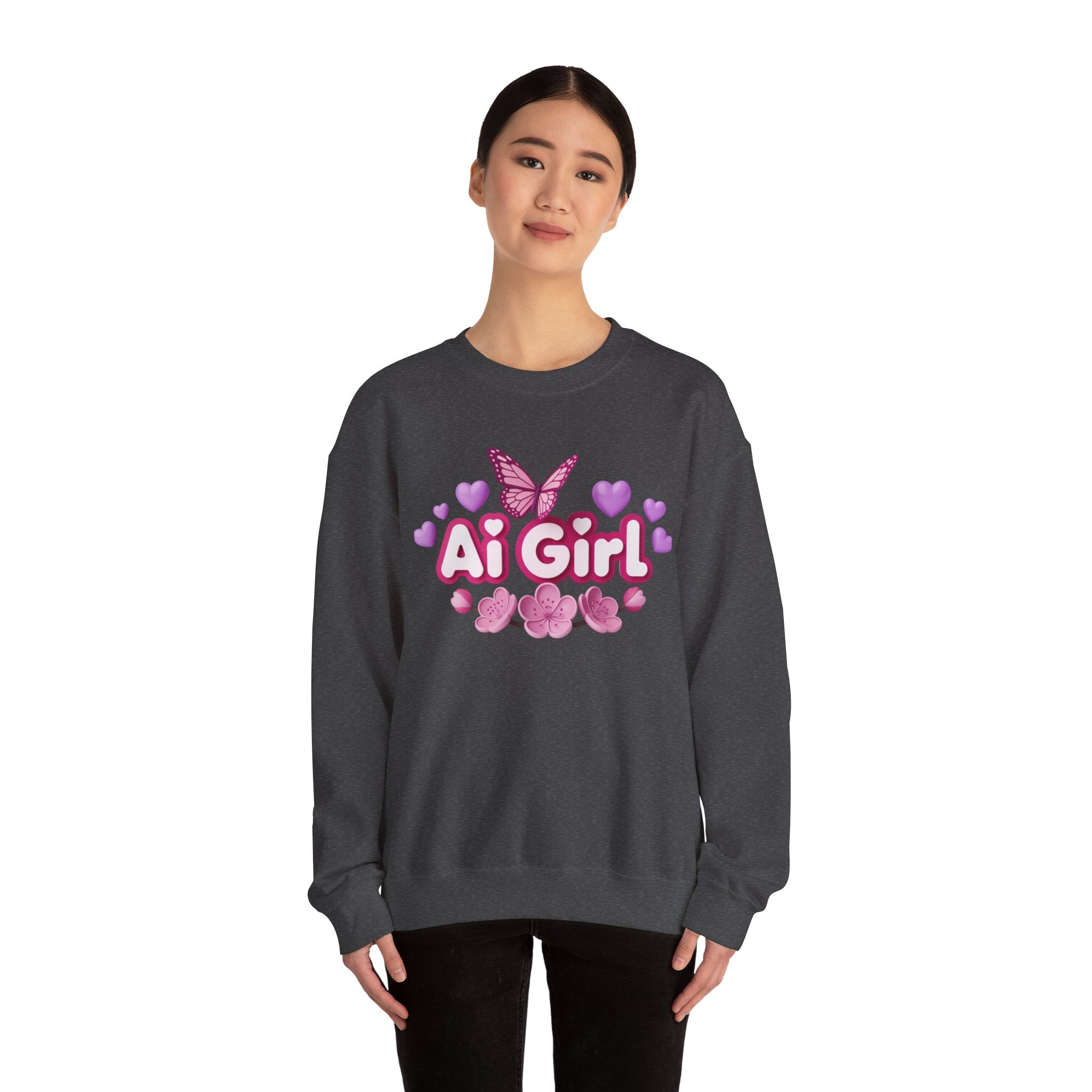 Ai Girl  "Cyber Cutie" Unisex Heavy Blend™ Crewneck Sweatshirt