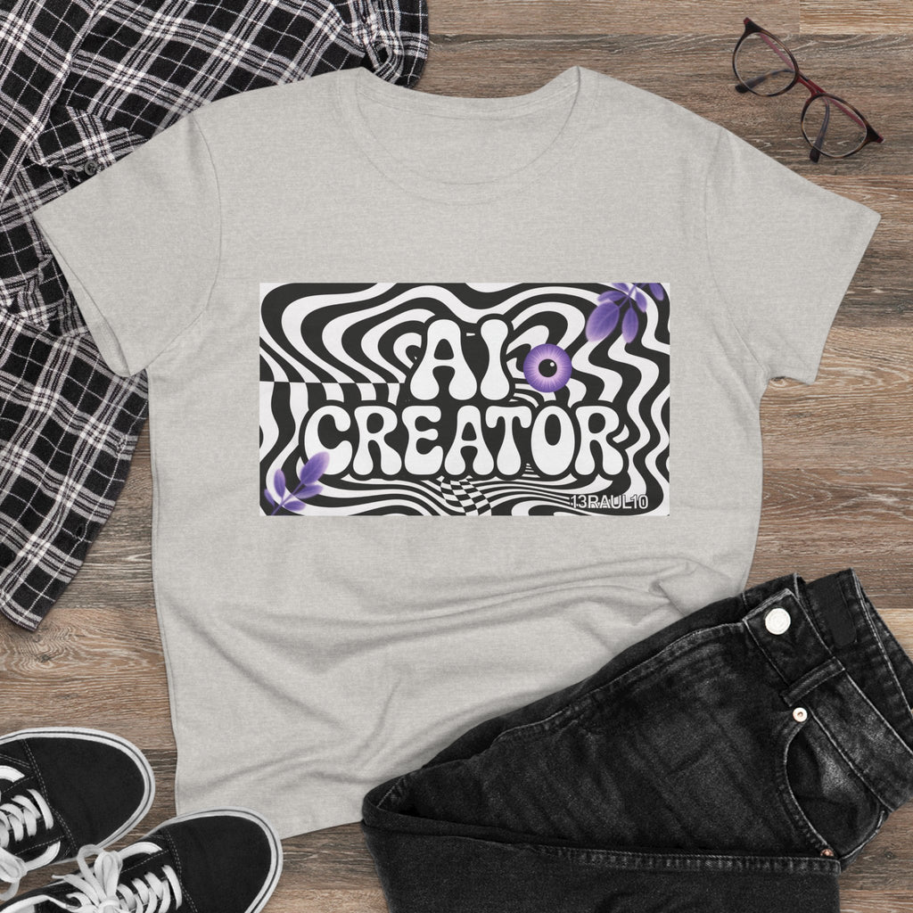 AI Creator  "Optic Loop" Women's Midweight Cotton Tee