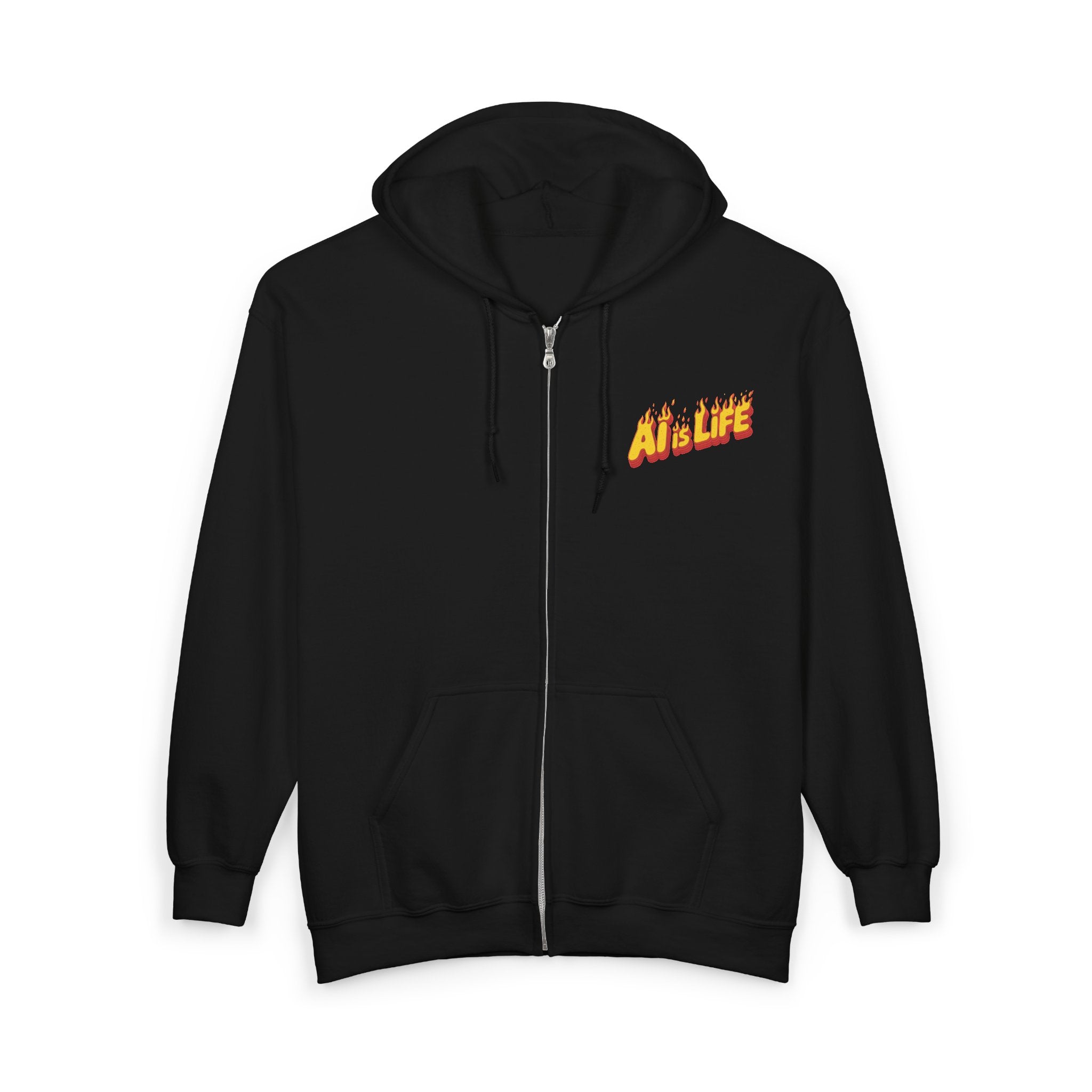AI is LIFE “FLAME CODE” Unisex Heavy Blend™ Full Zip Hooded Sweatshirt