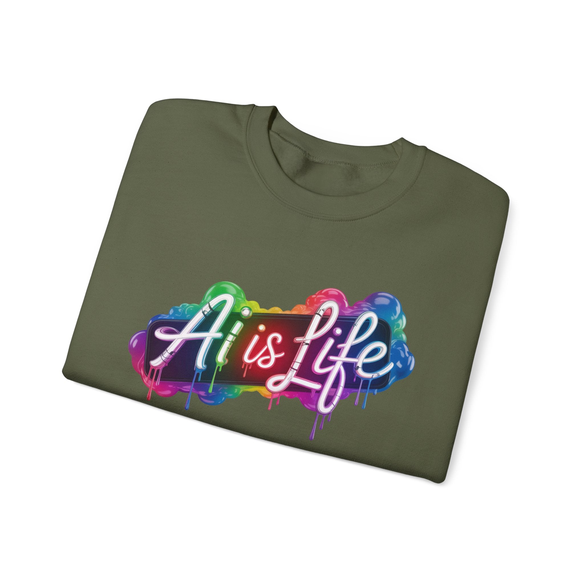 AI is LIFE  “PipeDream Intelligence”  Heavy Blend™ Crewneck Sweatshirt