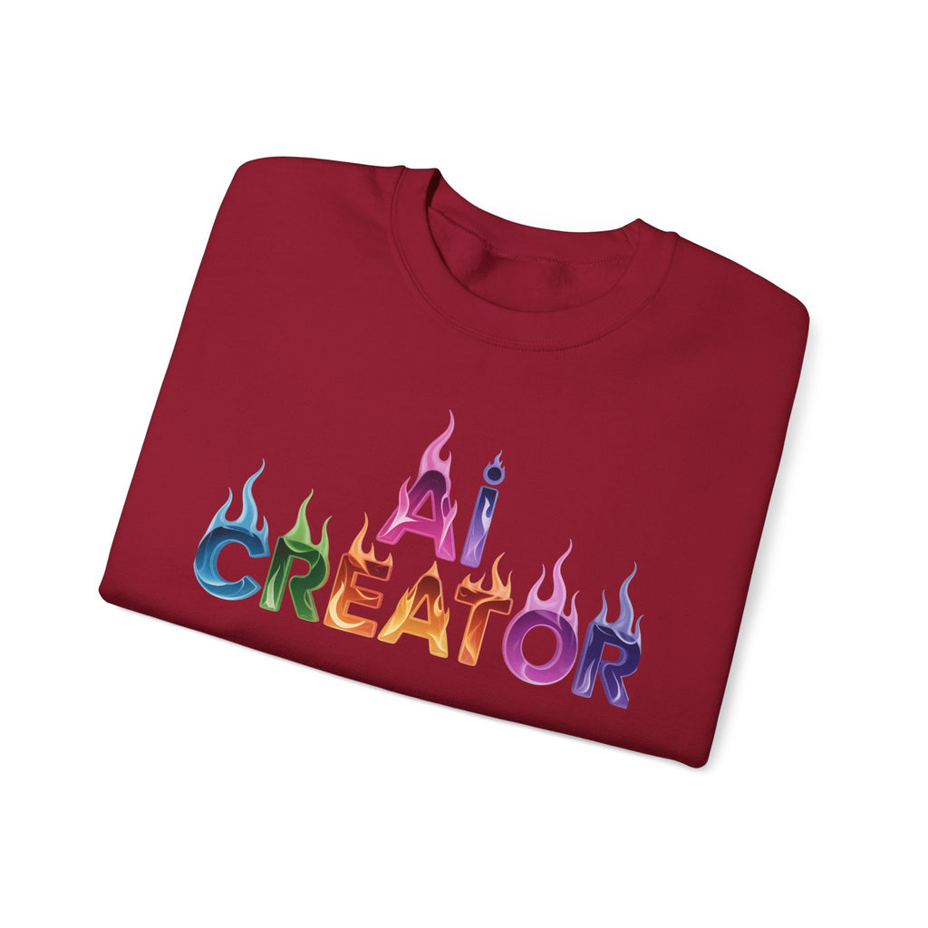 AI CREATOR  "Fire in the Code" Unisex Heavy Blend™ Crewneck Sweatshirt