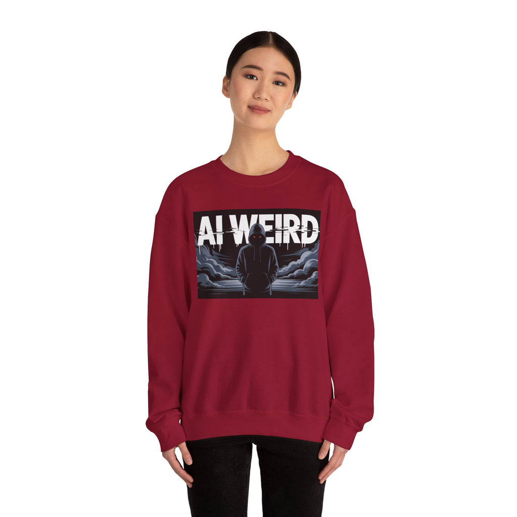AI WEIRD – “DARK DATA ENTITY” Unisex Heavy Blend™ Crewneck Sweatshirt